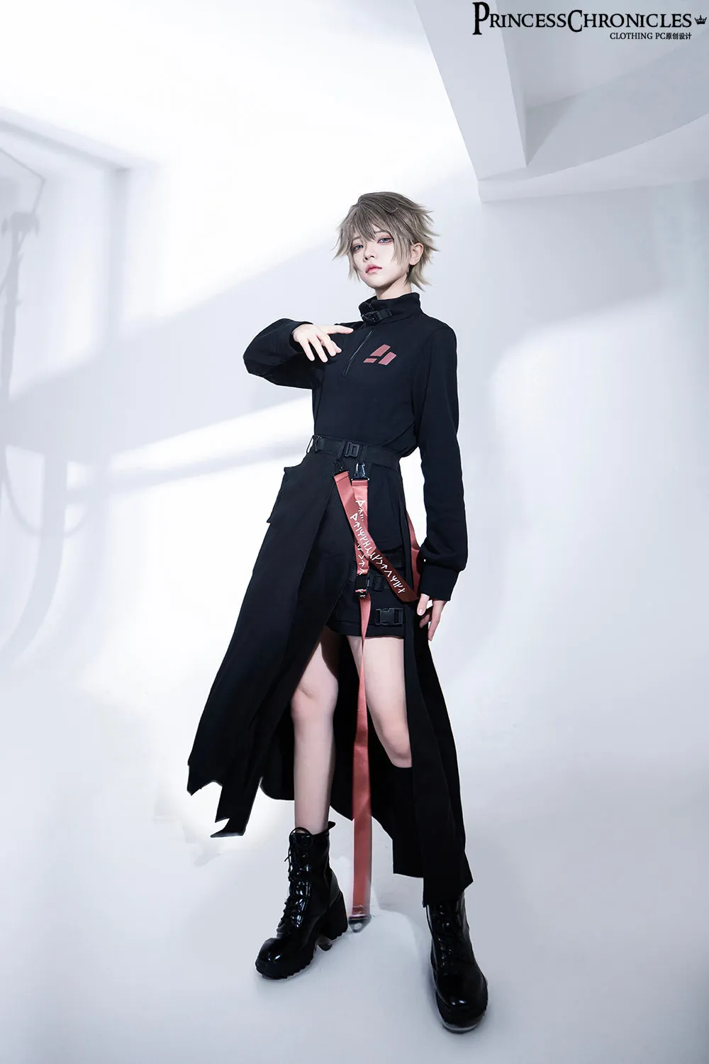 Techwear Post-Apocalyptic Black Lolita Jumper Skirt