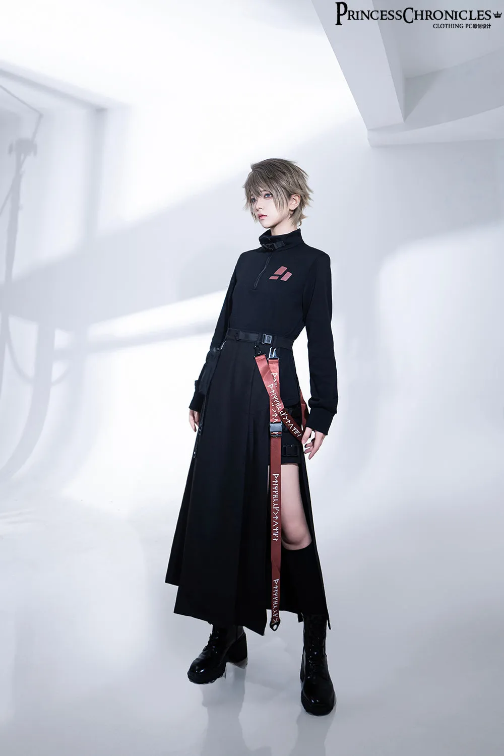 Techwear Post-Apocalyptic Black Lolita Jumper Skirt
