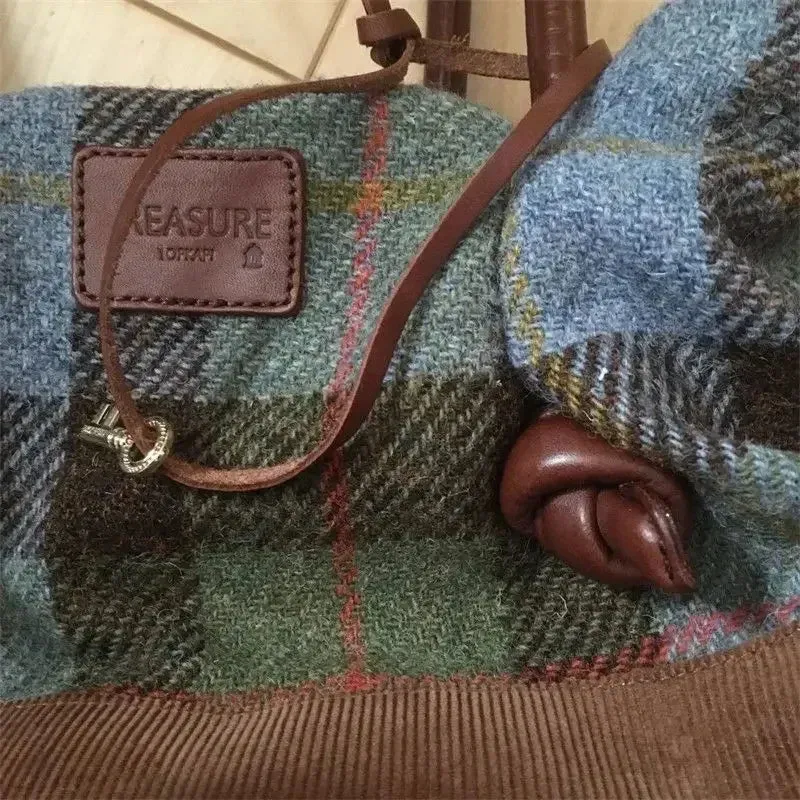 UAKISS  -  Autumn Winter Bags Women's  New Single Shoulder Bag Vintage Plaid Underarm Bag Small Commuter Bag Student Handbag