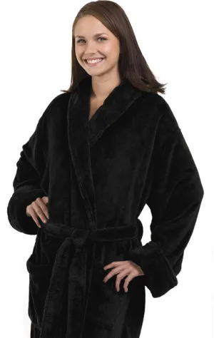 unisex tahoe fleece bathrobe - black