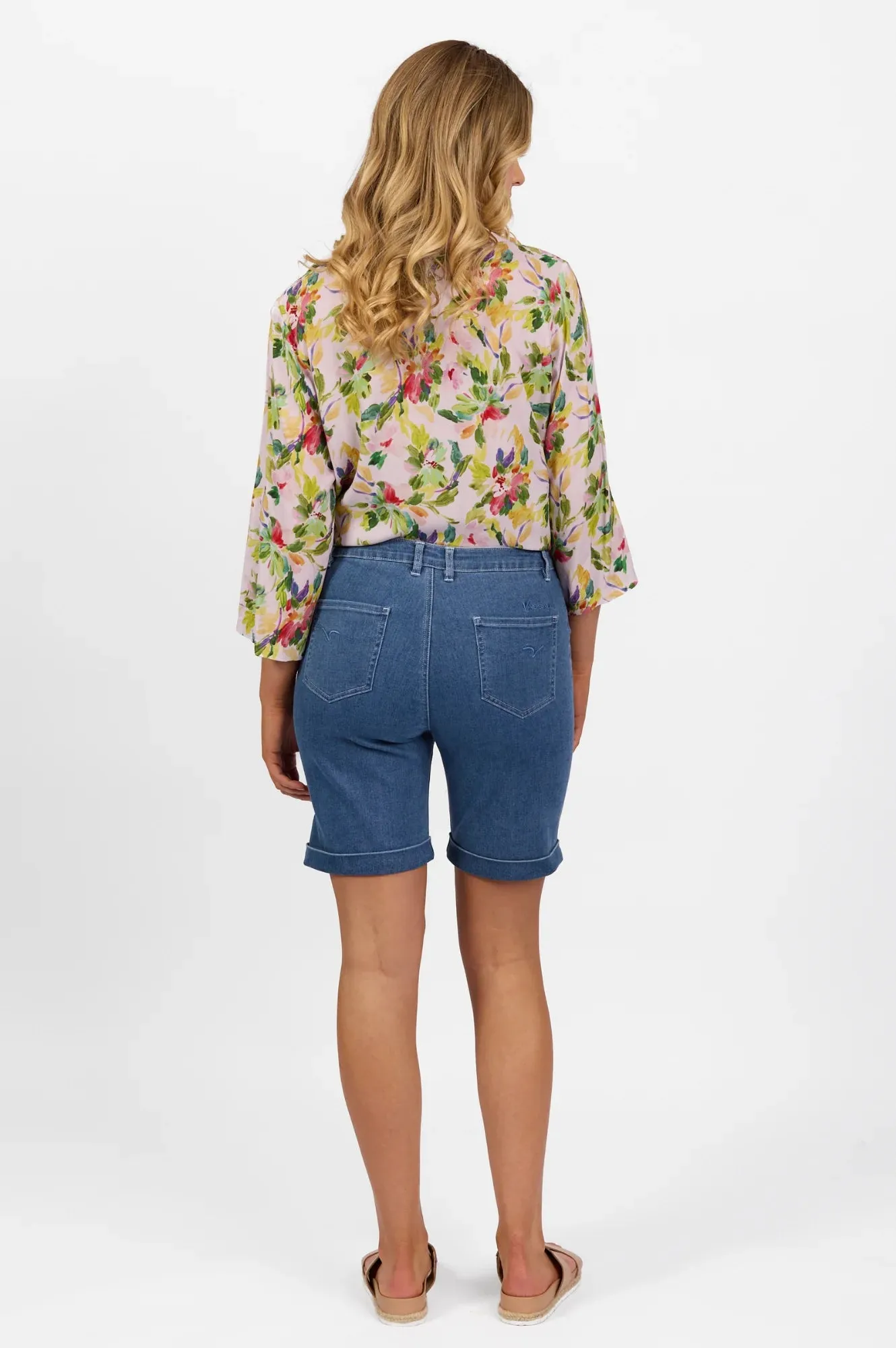 Vassalli - Above The Knee Denim Short - Blue Hue 5775A