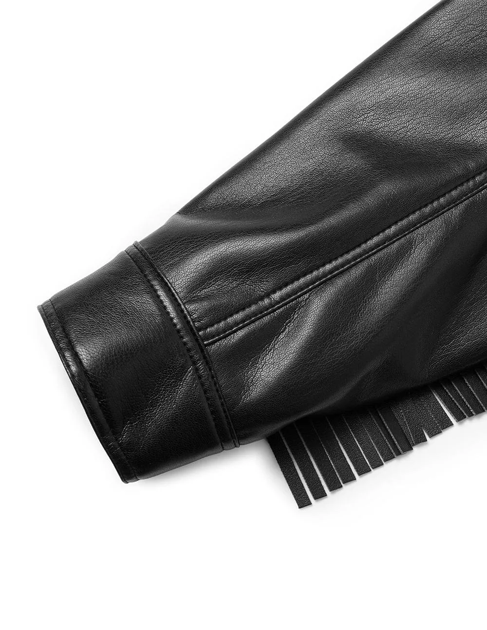 Women's Cropped Fringed Leather Jacket