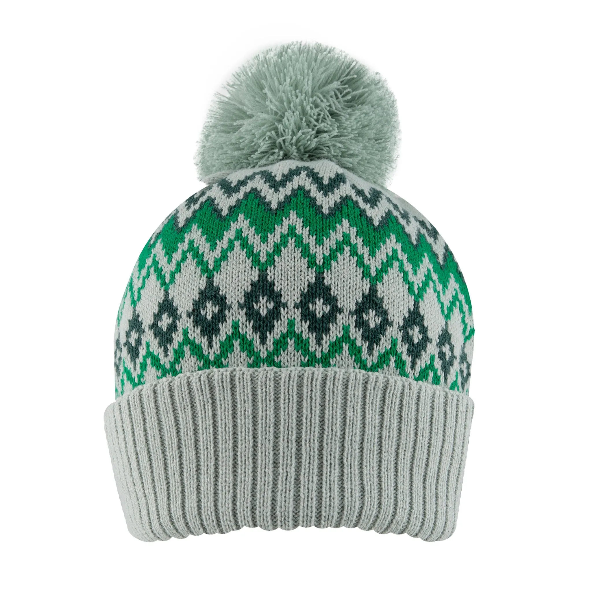 Women’s Jacquard Fair Isle Knitted Bobble Hat