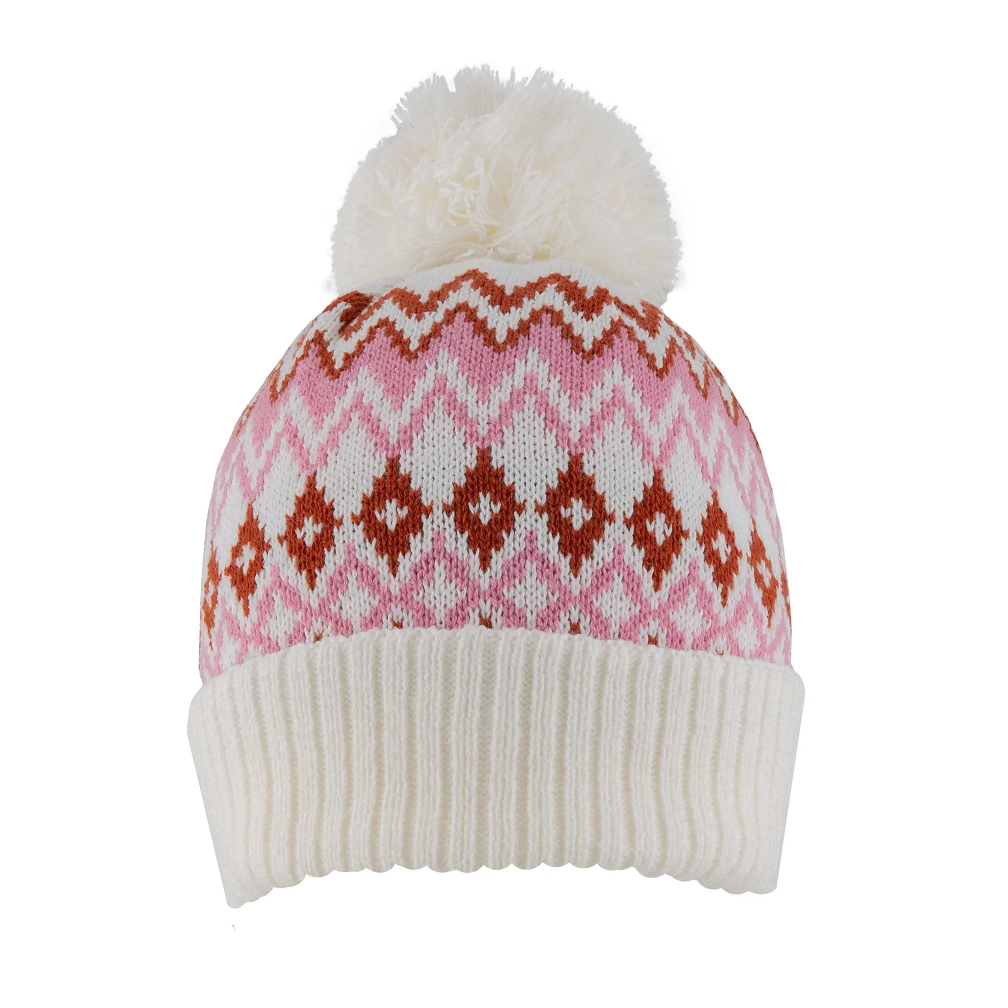 Women’s Jacquard Fair Isle Knitted Bobble Hat