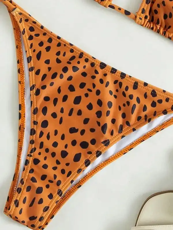 Women’s Polka Dot Print Three Piece Bikini Sets