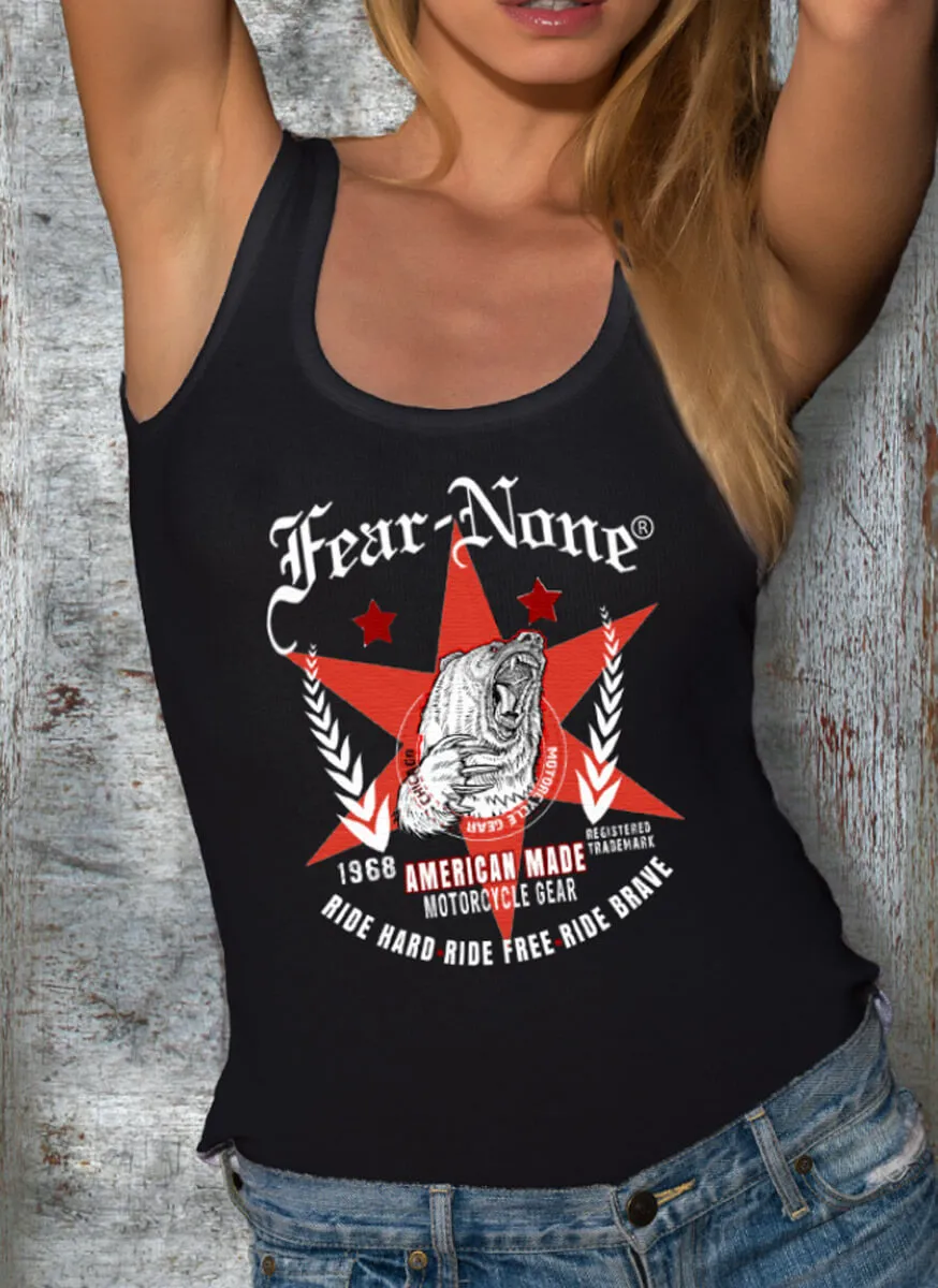 Women's Star Rider Bear Black Tank